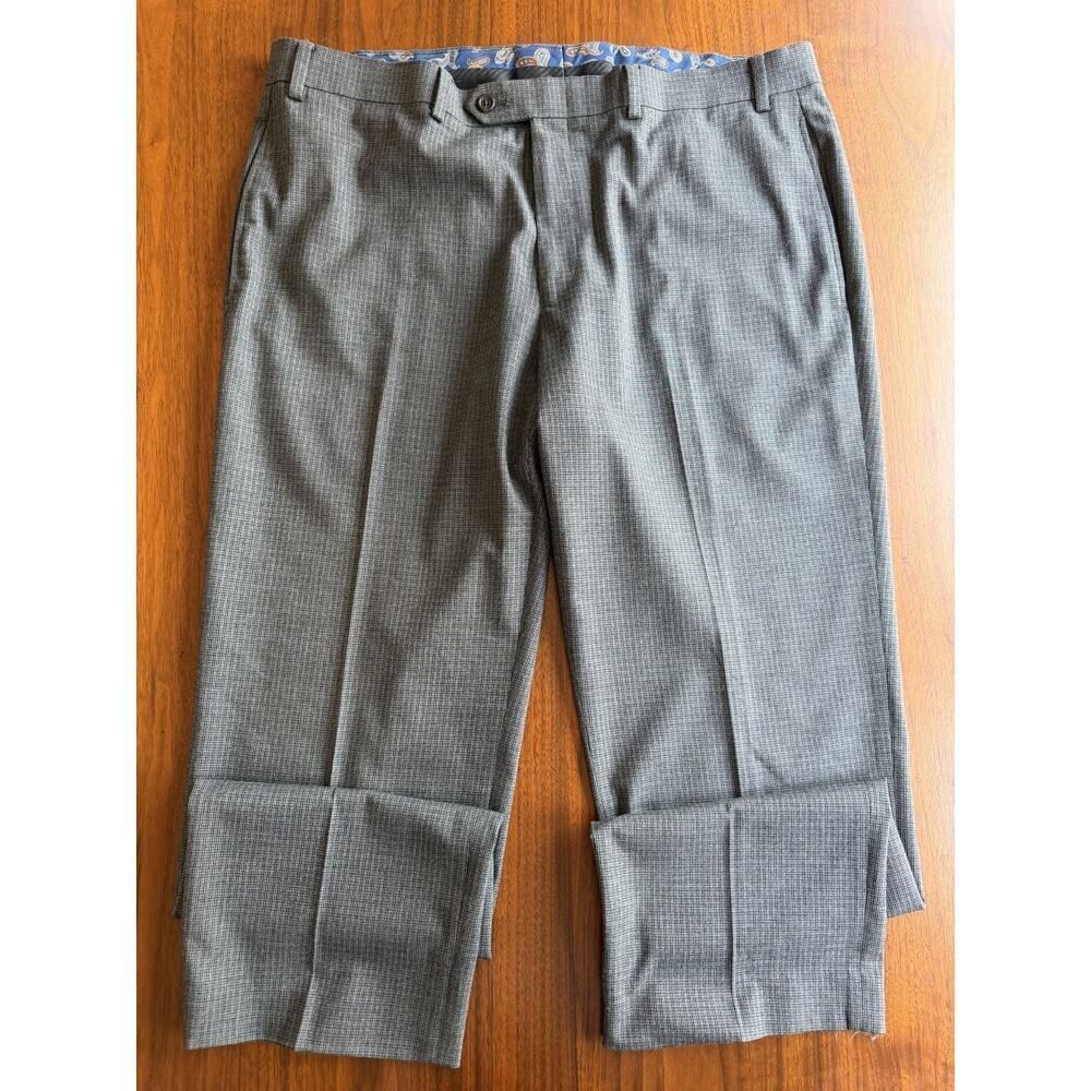 Lauren Ralph Lauren Men's Grey Micro-Check Dress Pants - Size 36x30